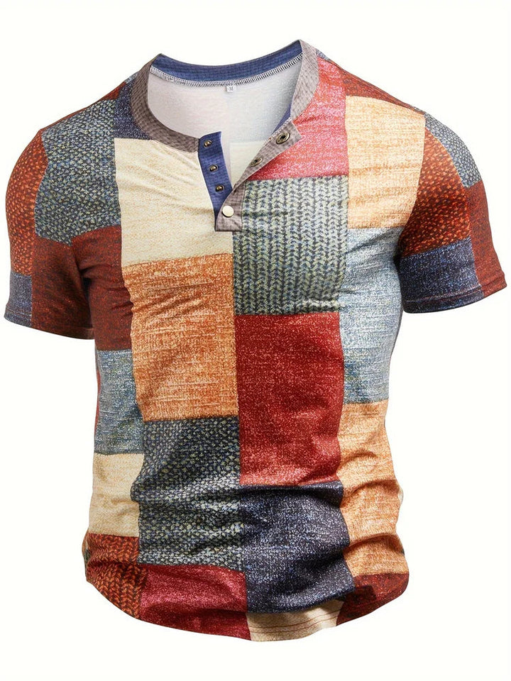 Edson - Elegante Camicia Con Stampa Patchwork