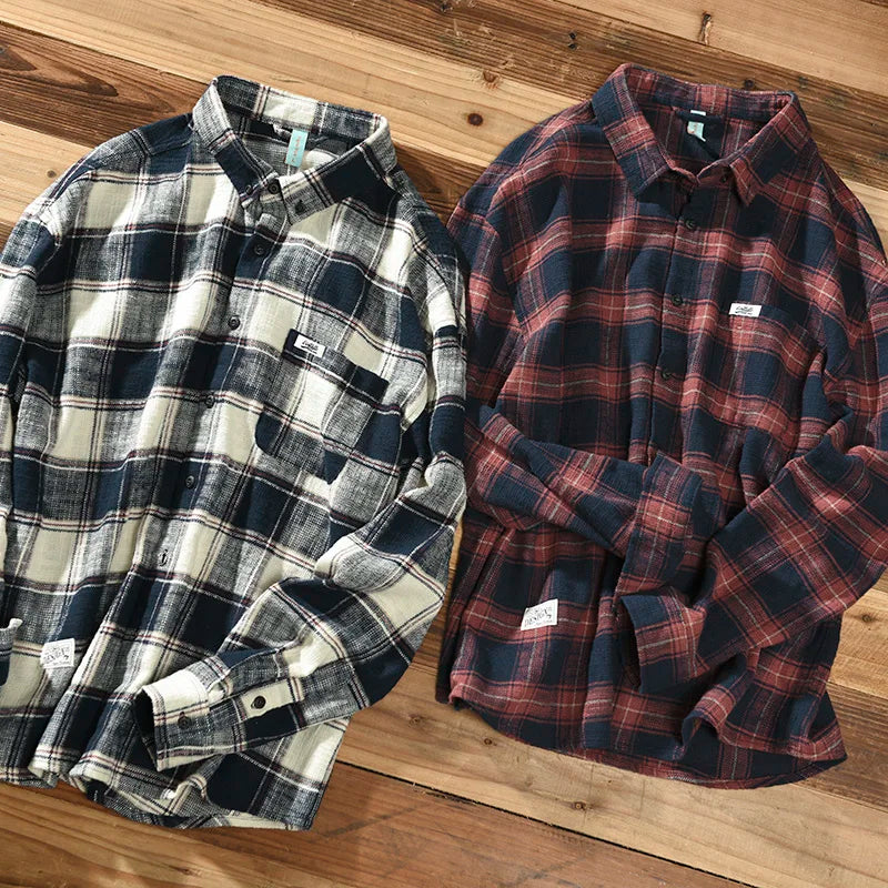 Jony - Camicia Classica a Maniche Lunghe a Quadri