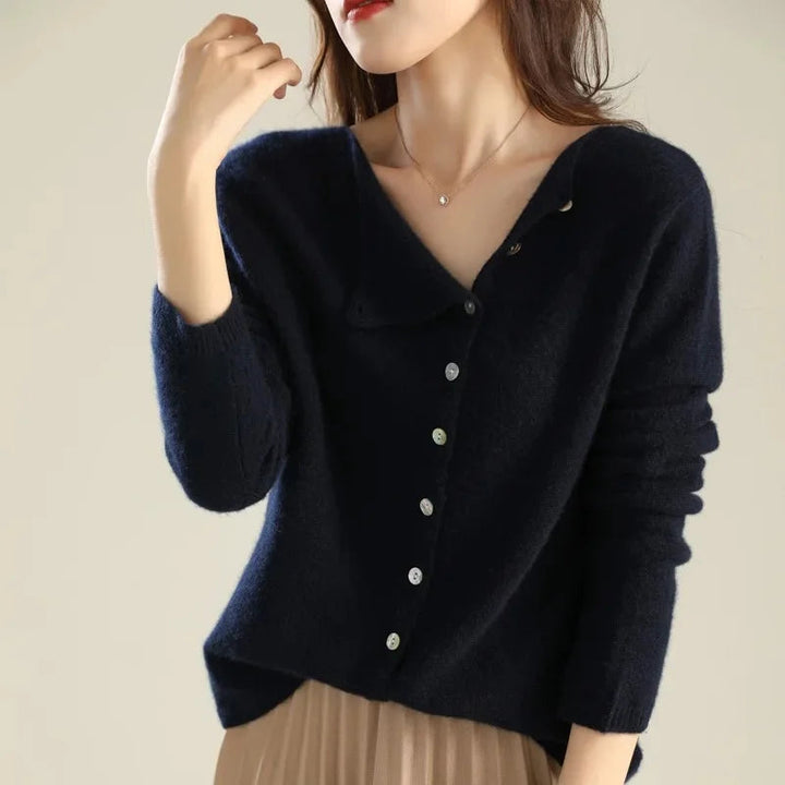 Huerta - Elegante Cardigan Lavorato a Maglia Con Bottoni