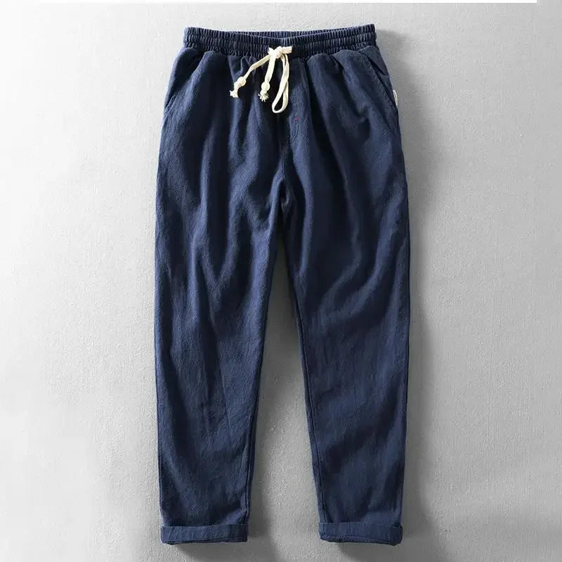 Clarke - Pantaloni Casuale in Lino Con Coulisse In Vita