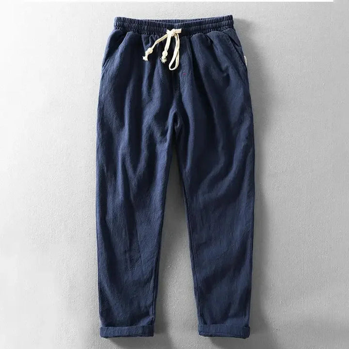 Clarke - Pantaloni Casuale in Lino Con Coulisse In Vita
