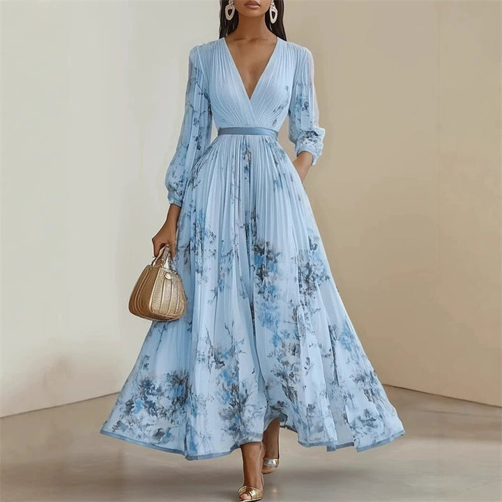 Pramudi - Elegante Abito lungo a Maniche lunghe