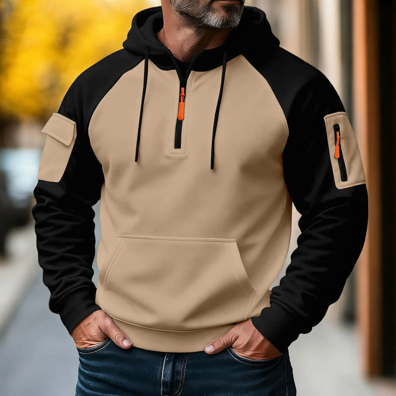 Nachman - Felpa Con Cappuccio a Maniche Lunghe e Mezza Zip