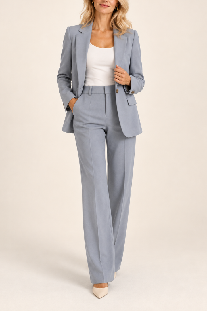 Danyela - Set Composto da Blazer e Pantaloni a Gamba Dritta
