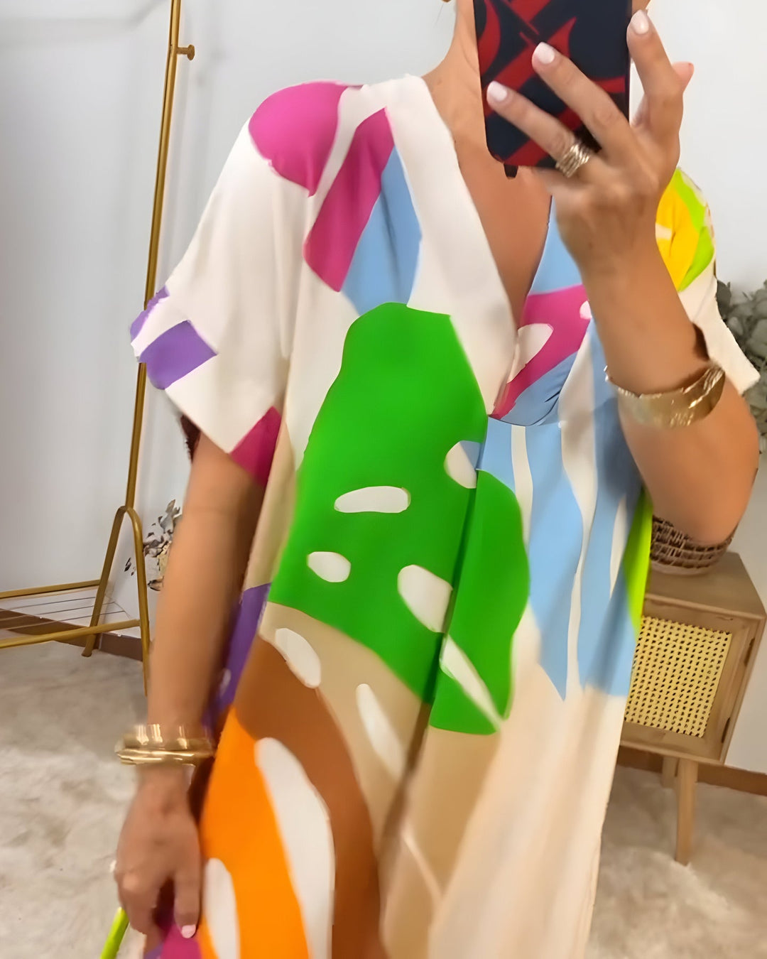 Madeline - Abito Casuale Colorato Con Scollo a V