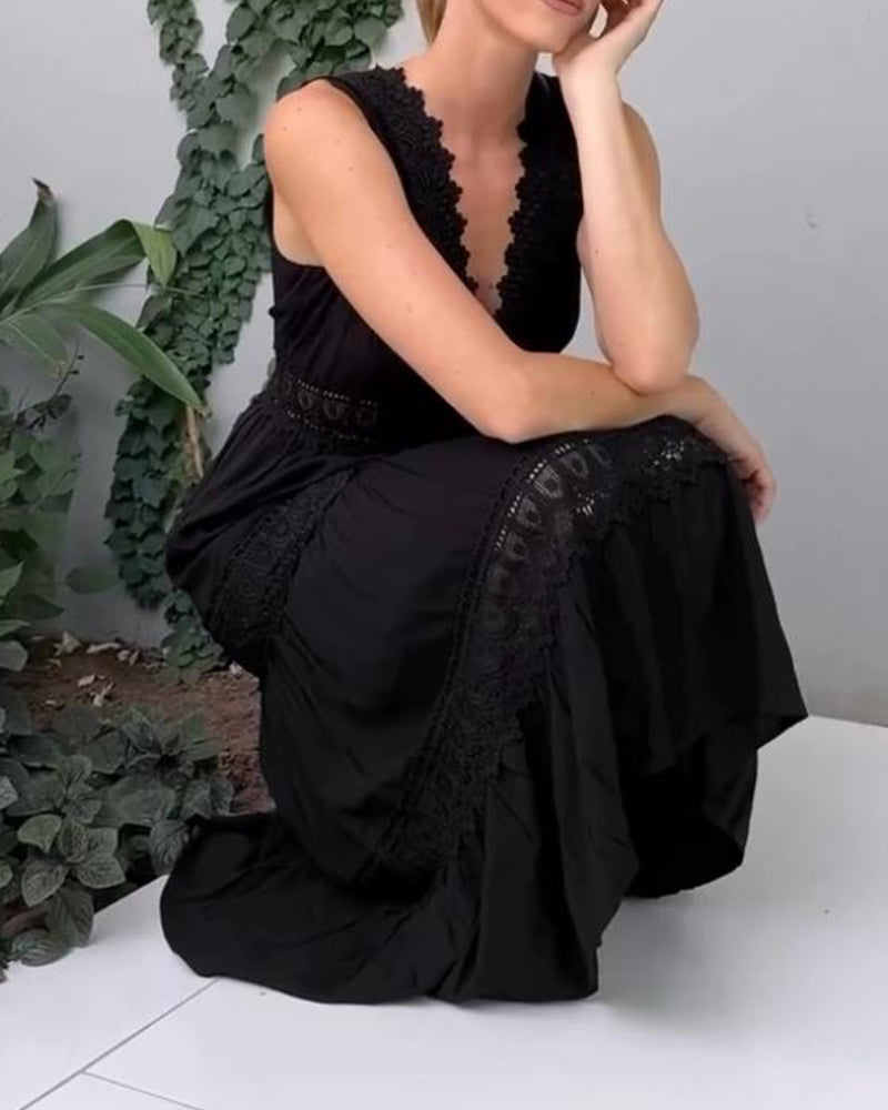 Papakosta - Elegante Abito Senza Maniche In Pizzo