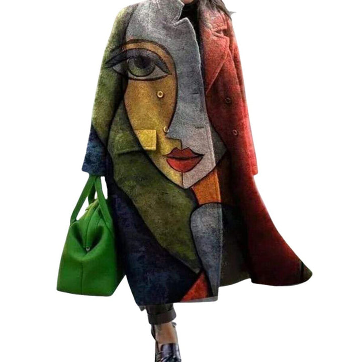 Orsolya - Cappotto Stampato a Maniche Lunghe Con Tasche
