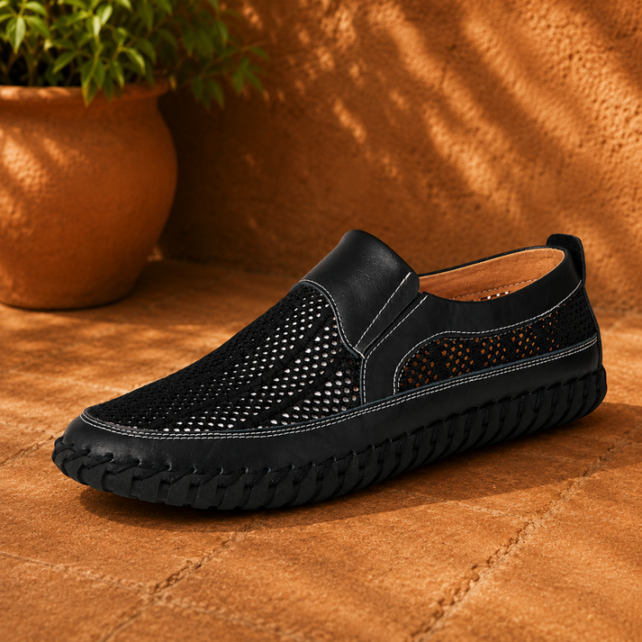 Joerg - Mocassini Slip-on in Pelle e Rete