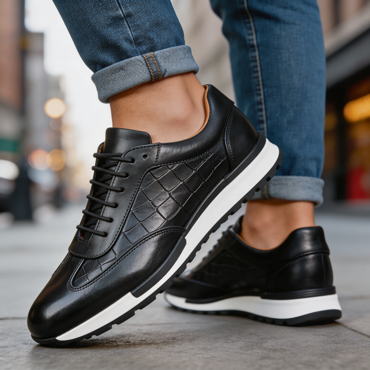Hubert - Scarpe da Ginnastica in Pelle Con Lacci