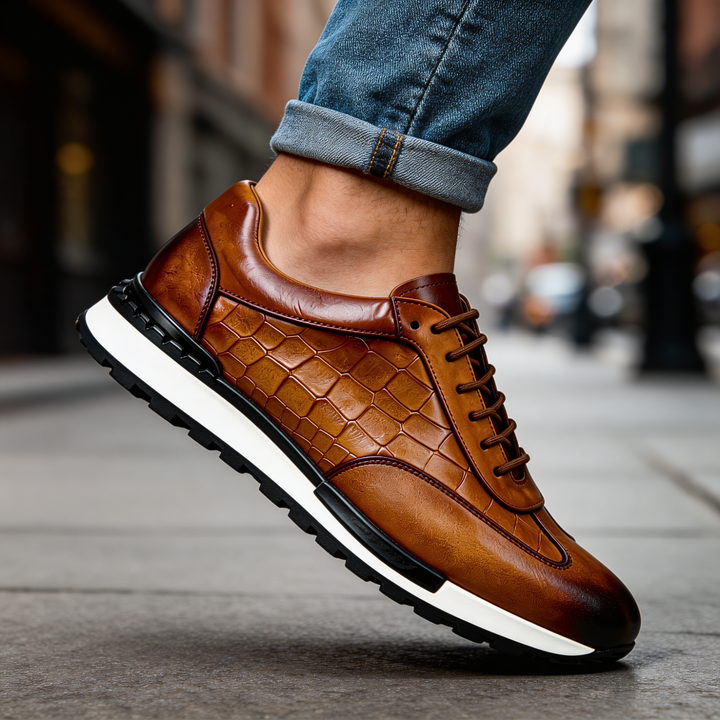 Hubert - Scarpe da Ginnastica in Pelle Con Lacci