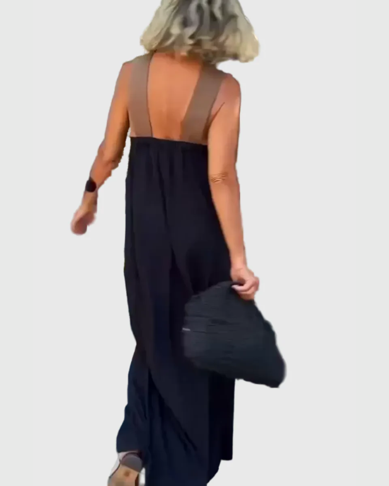 Frederikke - Elegante Abito Lungo Con Scollo Incrociato