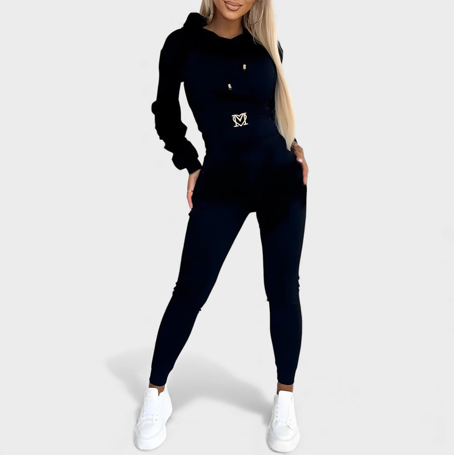 Maayan - Set Casual Composto da Felpa Con Cappuccio a Maniche Lunghe e Pantaloni