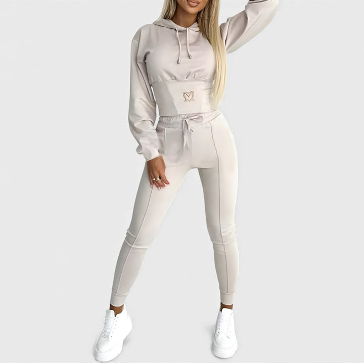 Maayan - Set Casual Composto da Felpa Con Cappuccio a Maniche Lunghe e Pantaloni