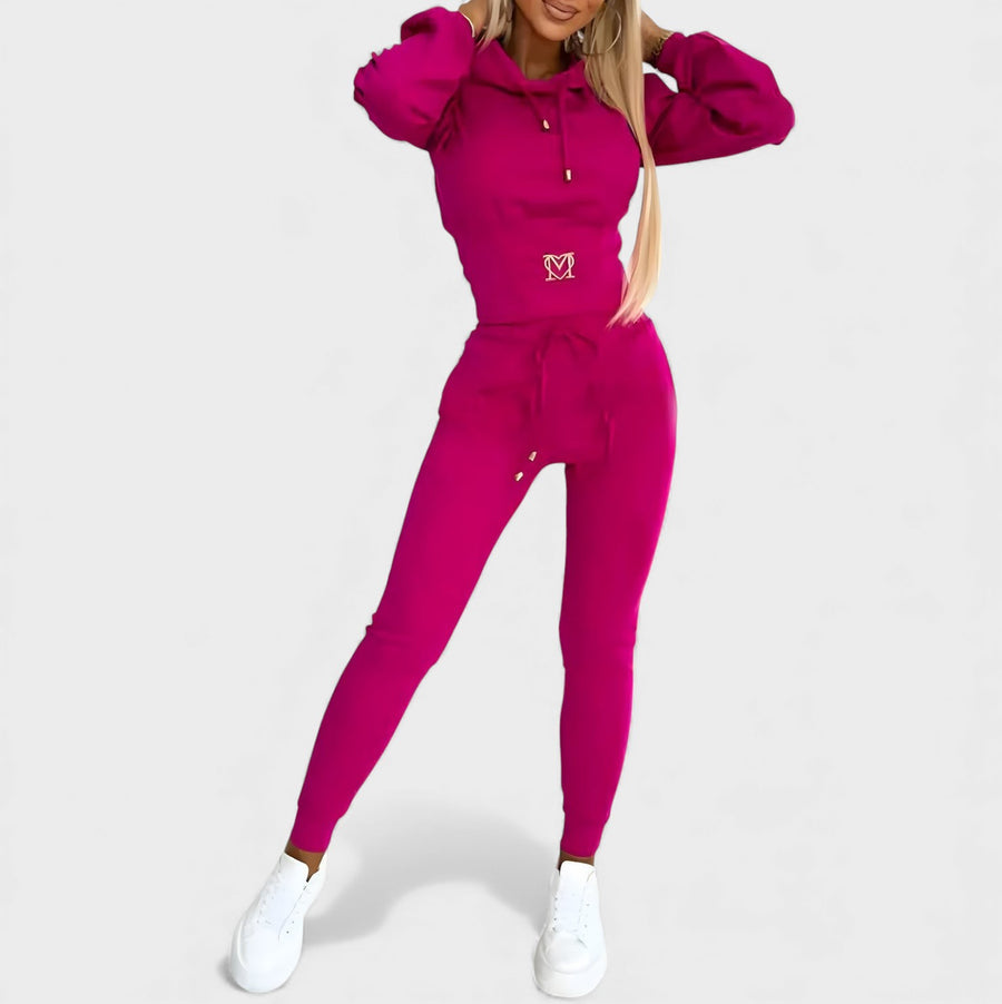 Maayan - Set Casual Composto da Felpa Con Cappuccio a Maniche Lunghe e Pantaloni