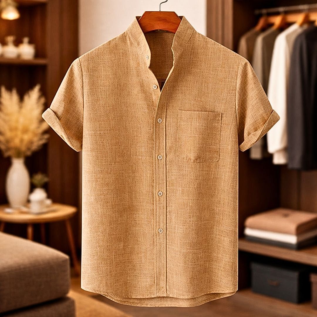 Sinzer - Camicia In Lino a Maniche Corte