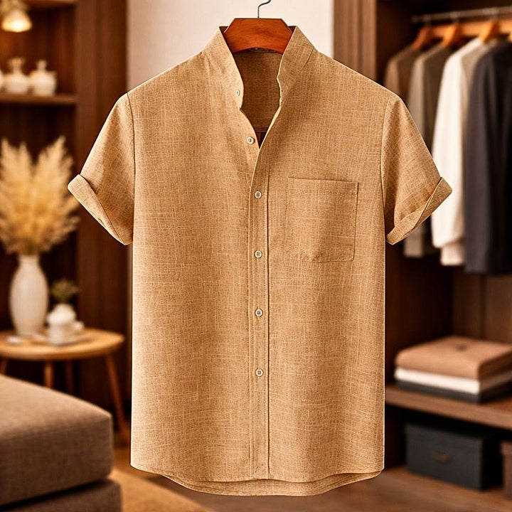 Sinzer - Camicia In Lino a Maniche Corte