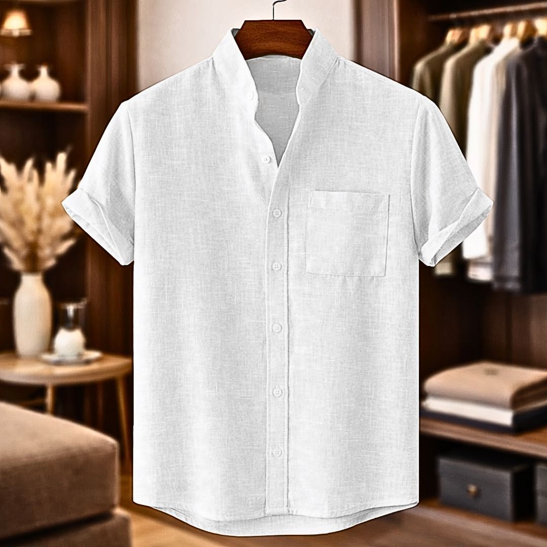 Sinzer - Camicia In Lino a Maniche Corte