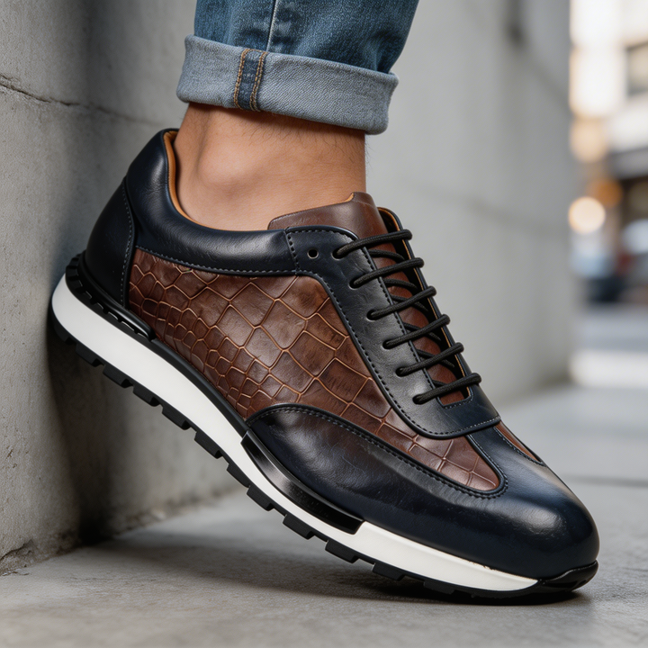 Hubert - Scarpe da Ginnastica in Pelle Con Lacci