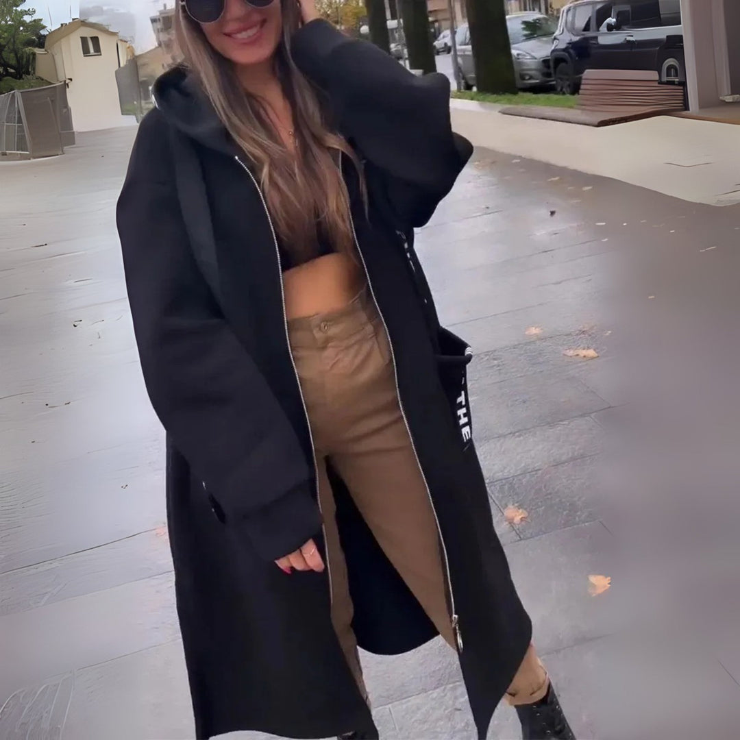 Kirteena - Comodo Cappotto sovradimensionato Con Cappuccio