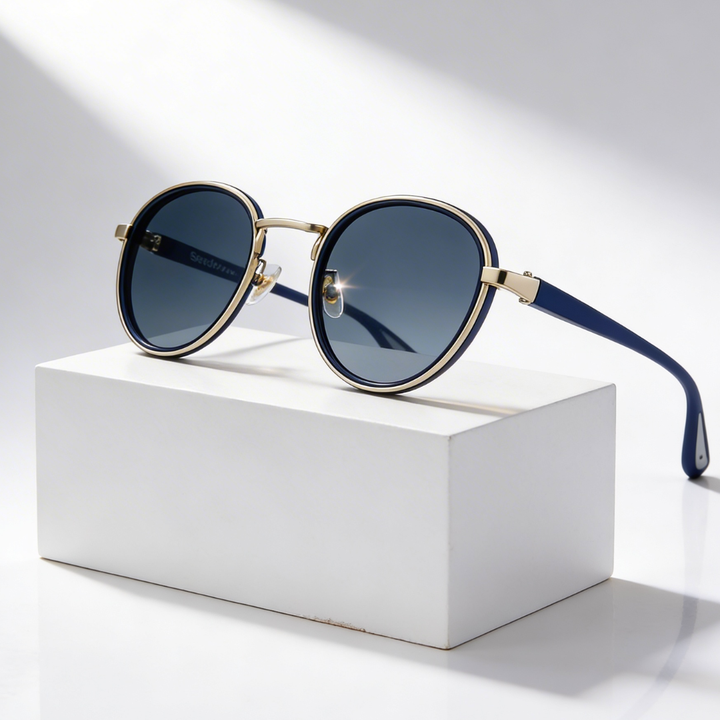 NoirGlow - Occhiali da Sole Circolari Luxe Eclipse