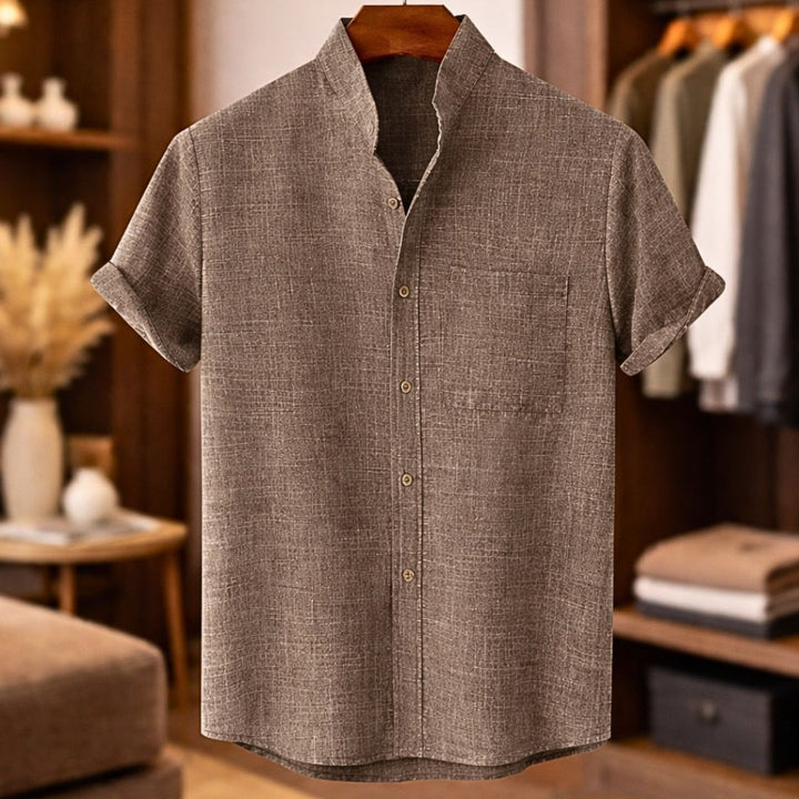 Sinzer - Camicia In Lino a Maniche Corte