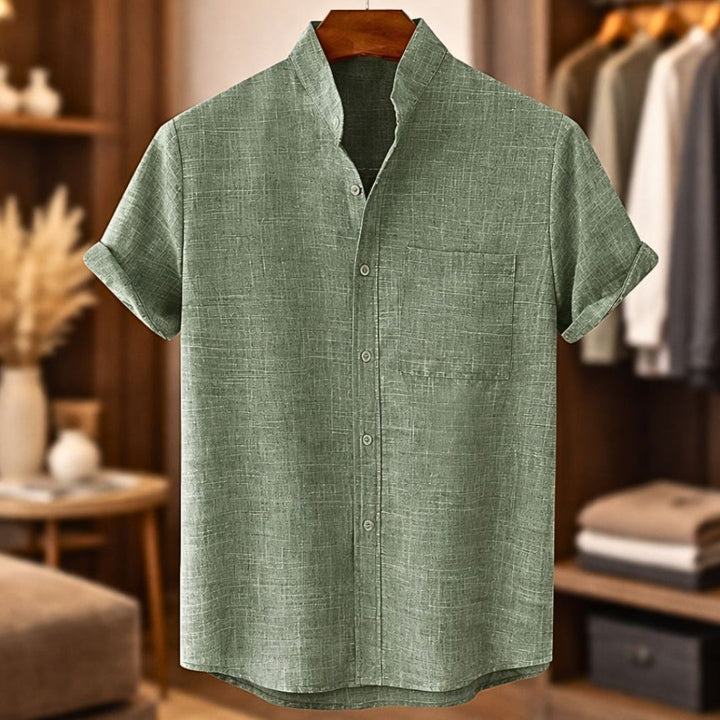 Sinzer - Camicia In Lino a Maniche Corte