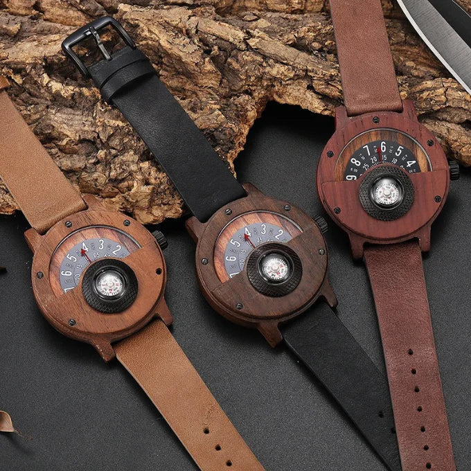 Stellan -  Orologi in Legno con Cinturino in Pelle