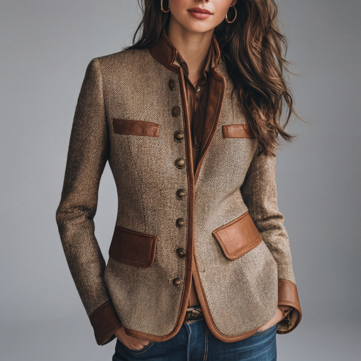Yvanna - Elegante Giacca in Tweed Tradizionale