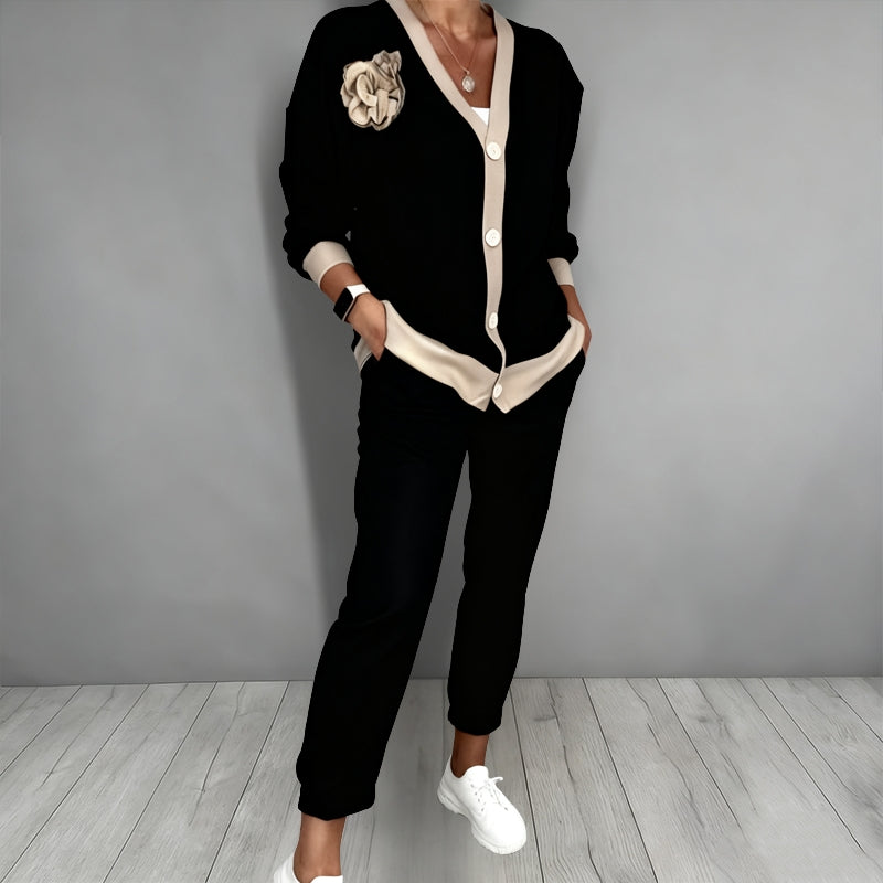 Maelynn - Elegante Completo Cardigan A Dovuto Pezzi