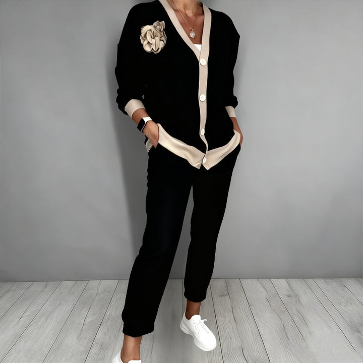 Maelynn - Elegante Completo Cardigan A Dovuto Pezzi