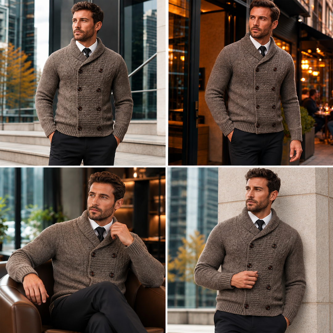 Jibran - Cardigan in Maglia a Doppio Petto