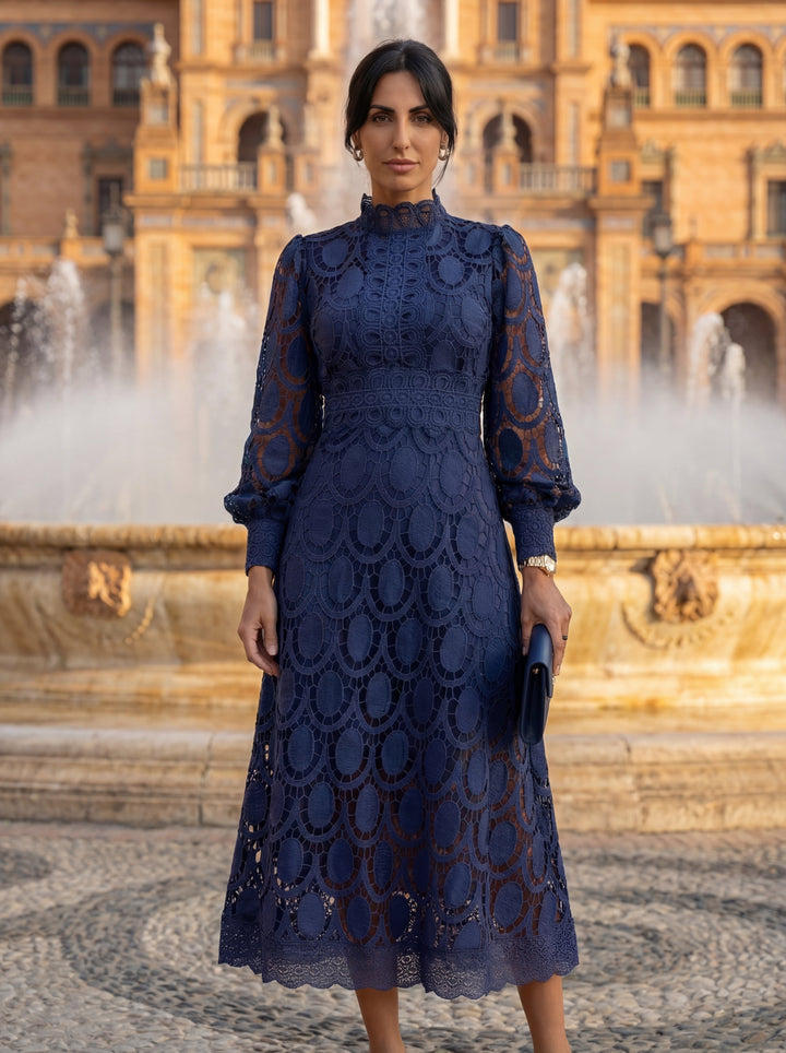 Maelle - Elegante Abito in Pizzo a Maniche Lunghe