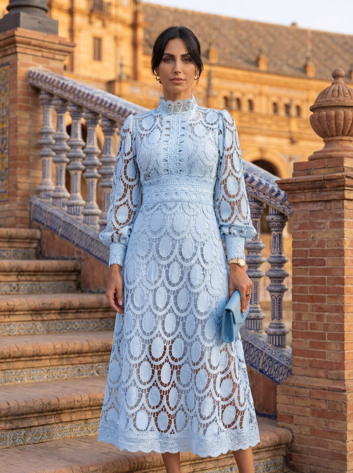 Maelle - Elegante Abito in Pizzo a Maniche Lunghe
