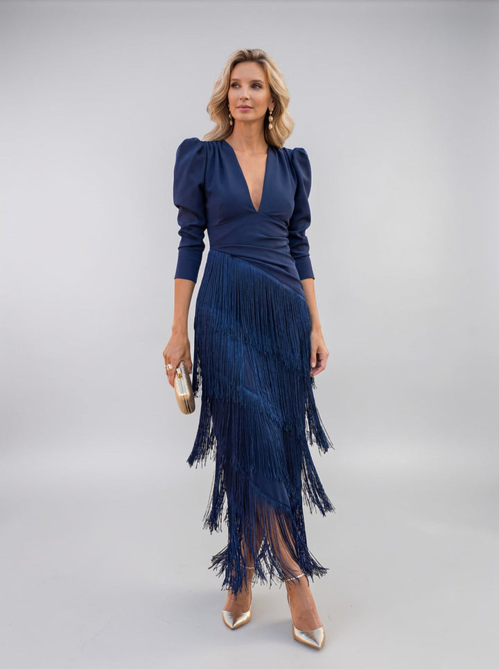 Rylanya - Elegante Abito Con Frange