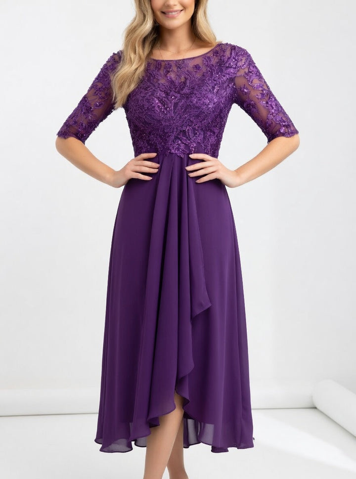 Zerda - Elegante Abito Midi in Pizzo