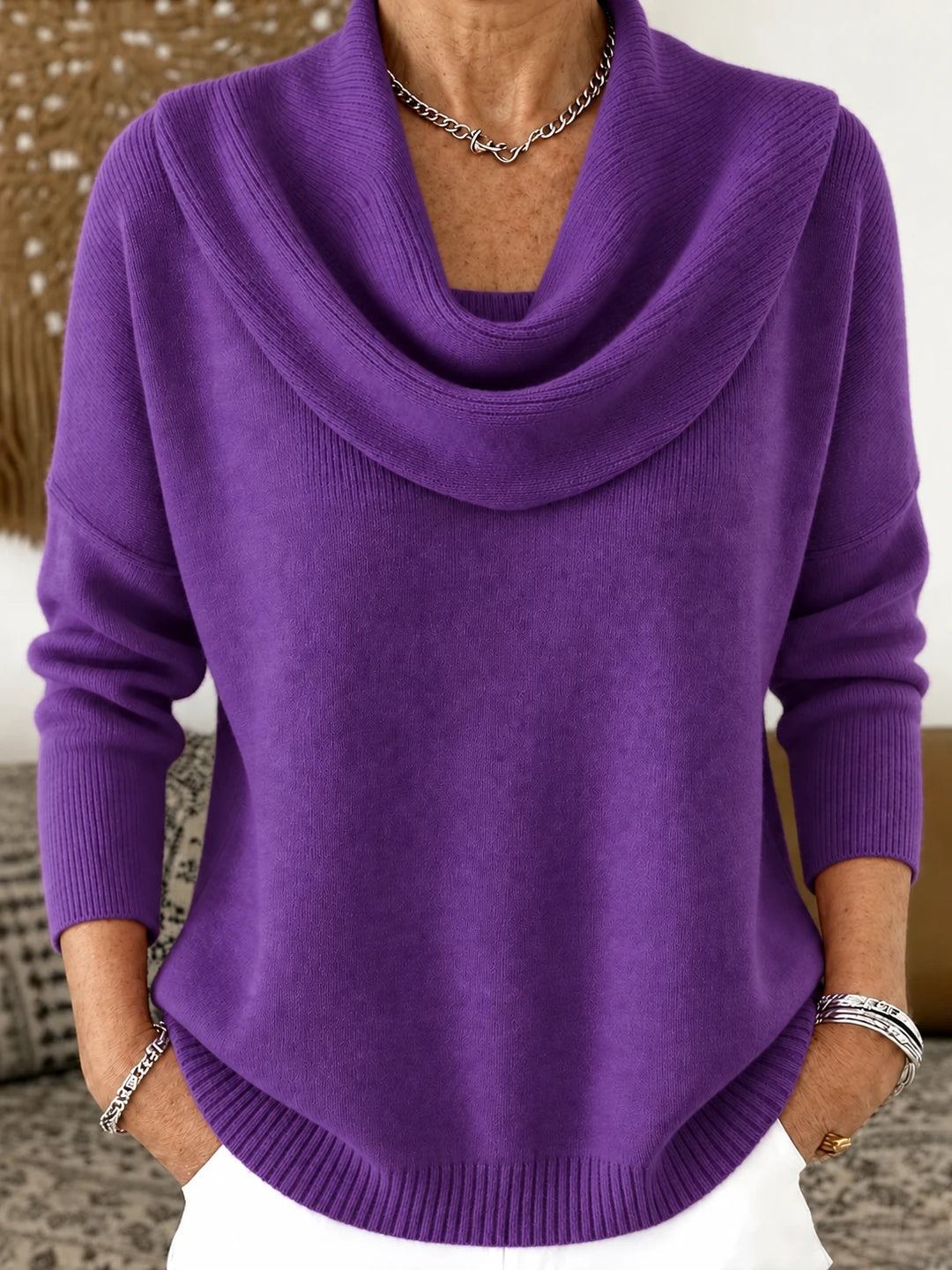 Koyce - Maglione Lavorato a Maglia a Maniche Lunghe