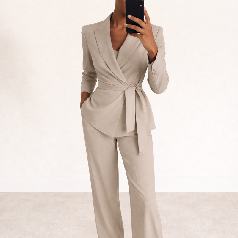 Aliona - Set Blazer e Pantaloni a Portafoglio