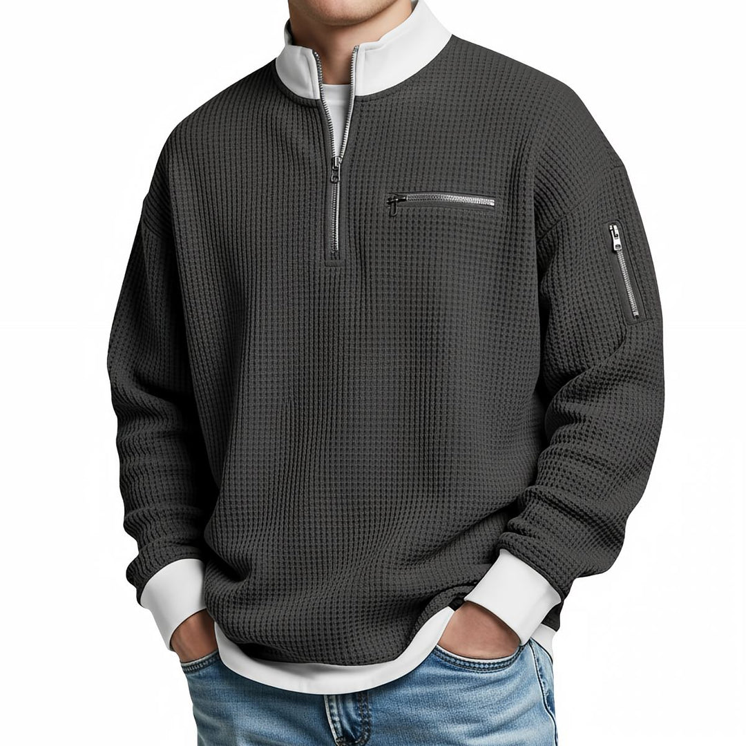 Jose - Maglione Elegante In Maglia Con Mezza Zip