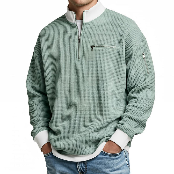 Jose - Maglione Elegante In Maglia Con Mezza Zip