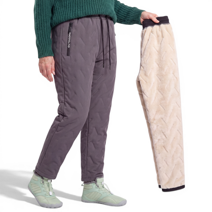 Aysun - Pantaloni Con Fodera in Pile e Coulisse in Vita