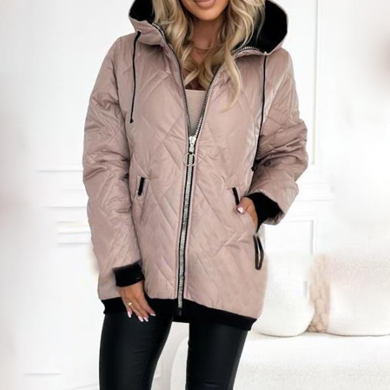 Kialina - Parka Trapuntato Con Cappuccio E Zip Frontale