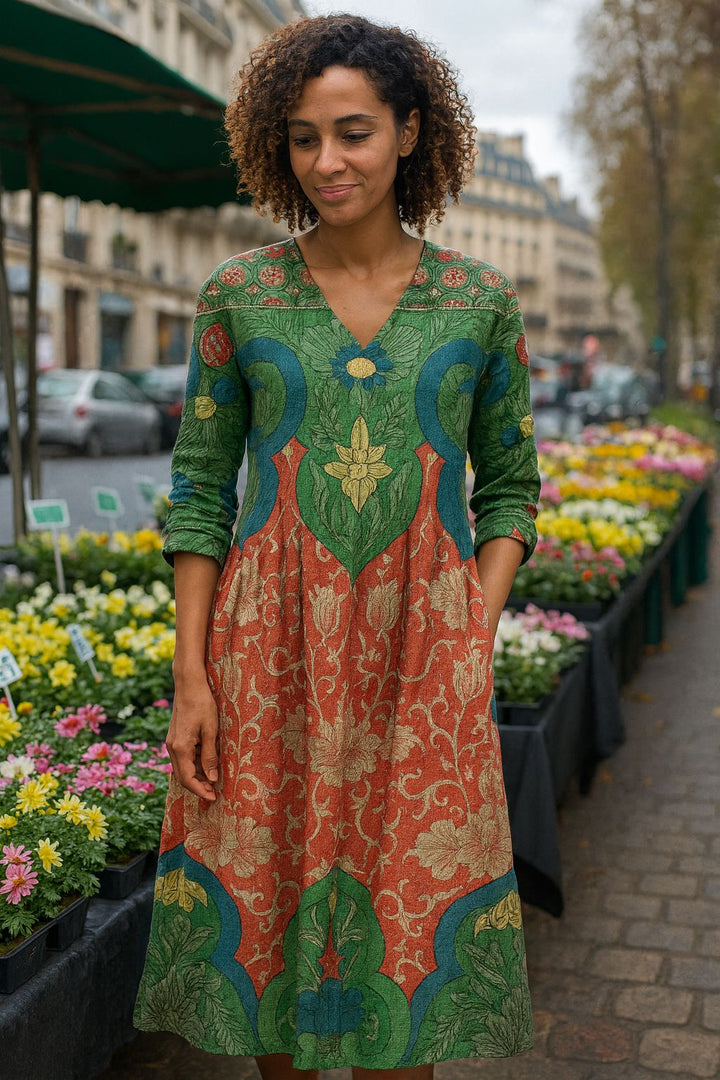 Bernadine - Abito Lungo Vintage a Fiori