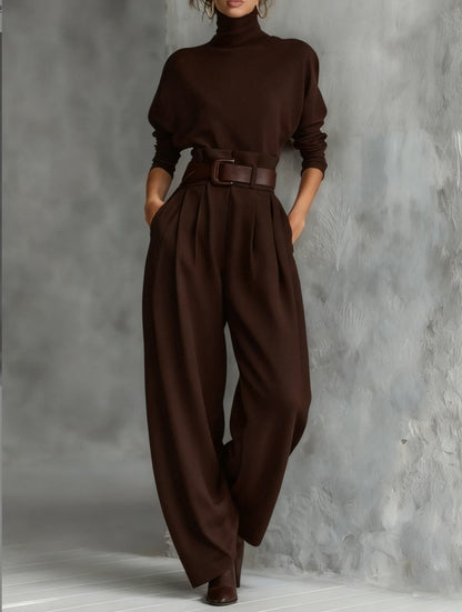 Melian - Tuta Con Collo Alto Pantaloni Larghi E Cintura