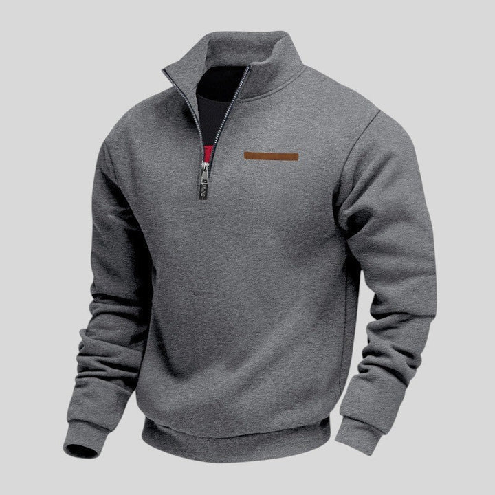 Marcus - Felpa Informale Con Zip a Un Quarto