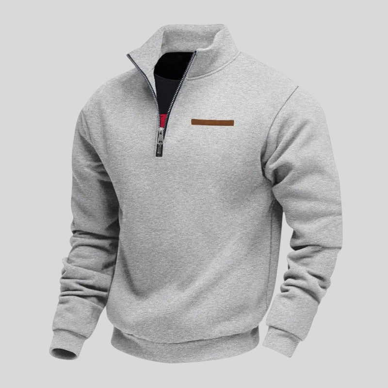 Marcus - Felpa Informale Con Zip a Un Quarto