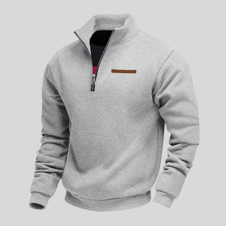 Marcus - Felpa Informale Con Zip a Un Quarto