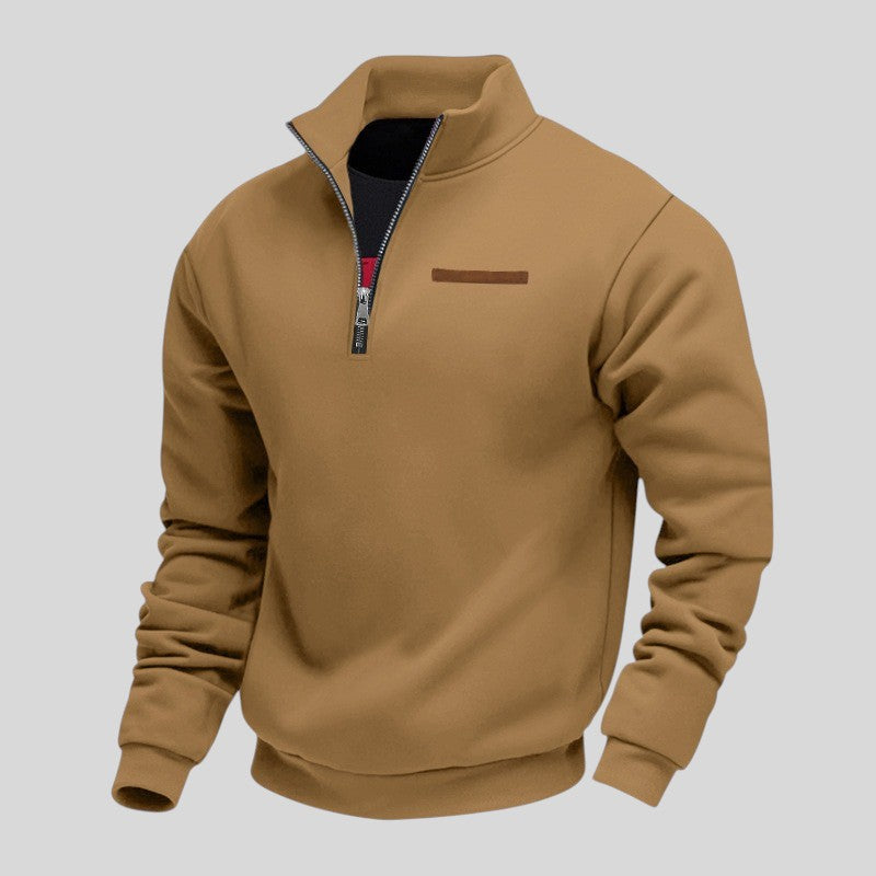 Marcus - Felpa Informale Con Zip a Un Quarto