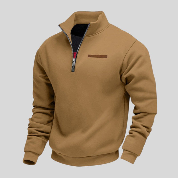 Marcus - Felpa Informale Con Zip a Un Quarto