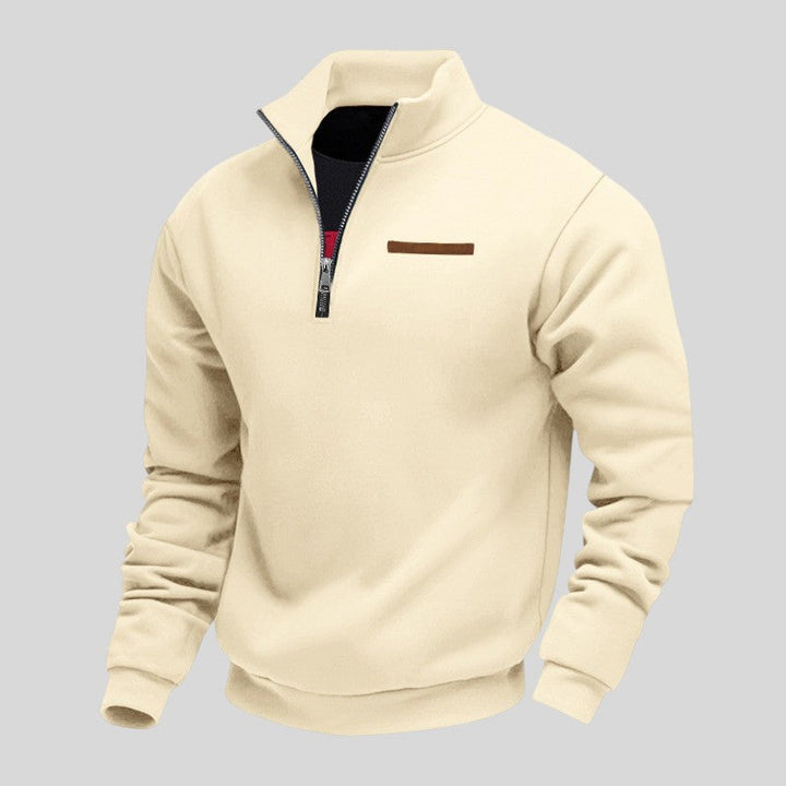 Marcus - Felpa Informale Con Zip a Un Quarto