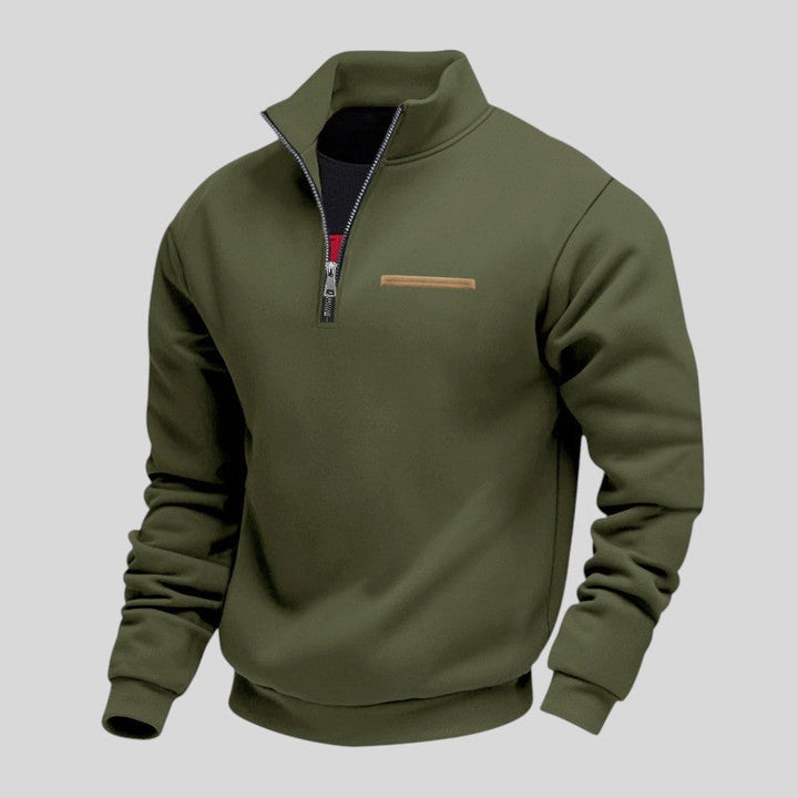Marcus - Felpa Informale Con Zip a Un Quarto